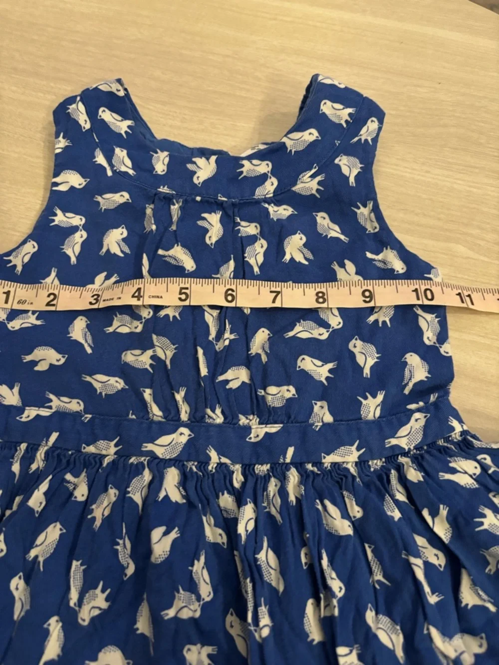 Carter's Blue Sleeveless Cotton Rayon Dress White Birds Novelty Print size 4